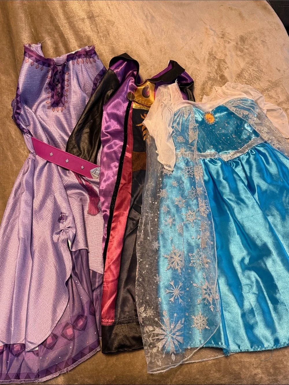 Purple and Blue Kids Princess Costume Dresses - Pack of 3